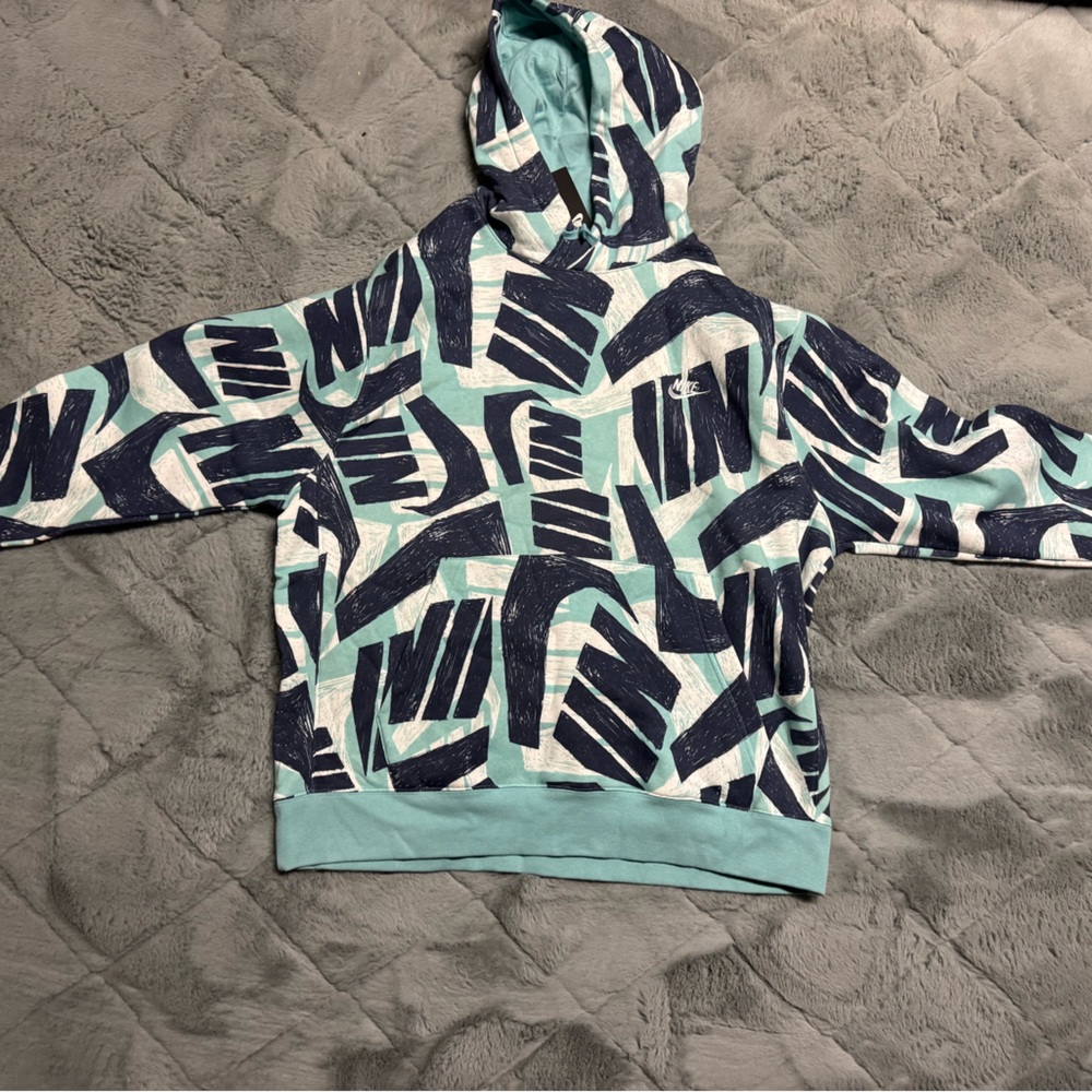 NWT Nike Graphic Hoodie - Teal and Navy XXL